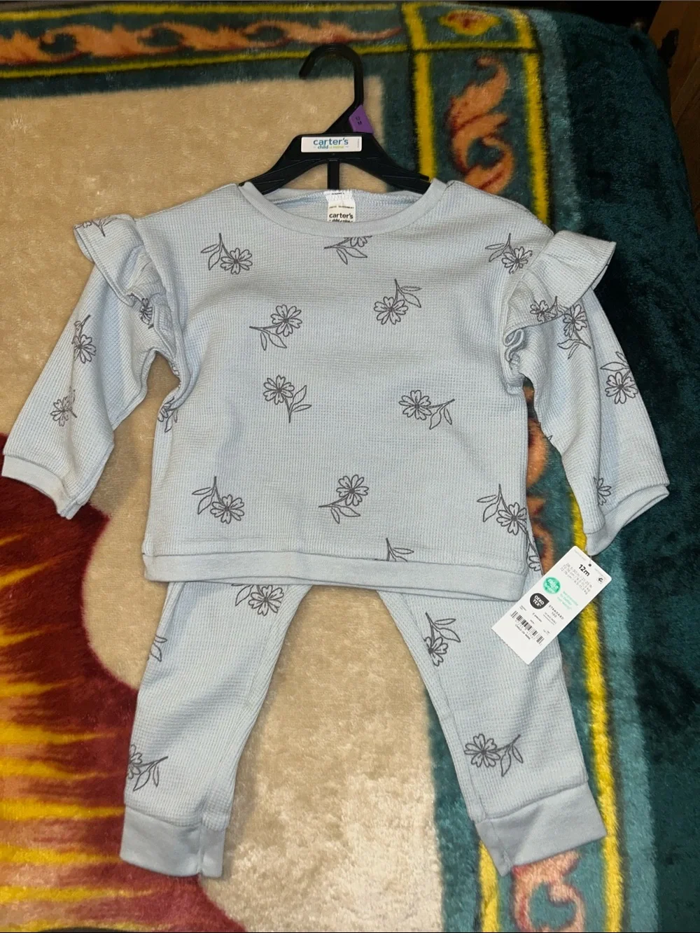 Carter's Light Blue Floral Ruffle- Set - Picture 1 of 2